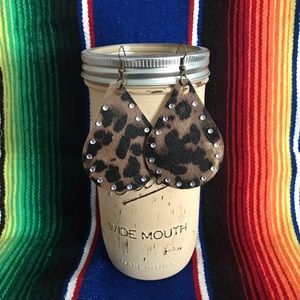 Large faux leather earrings